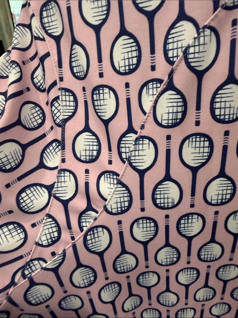 Women’s San Soleil upf 50 Pink Tennis Print Zip-Front Jacket size large